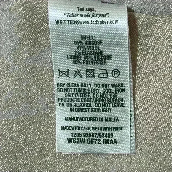 Ted Baker London Working Title Tailored Jacket Blazer Light Gray size 0 Wool - Picture 15 of 16